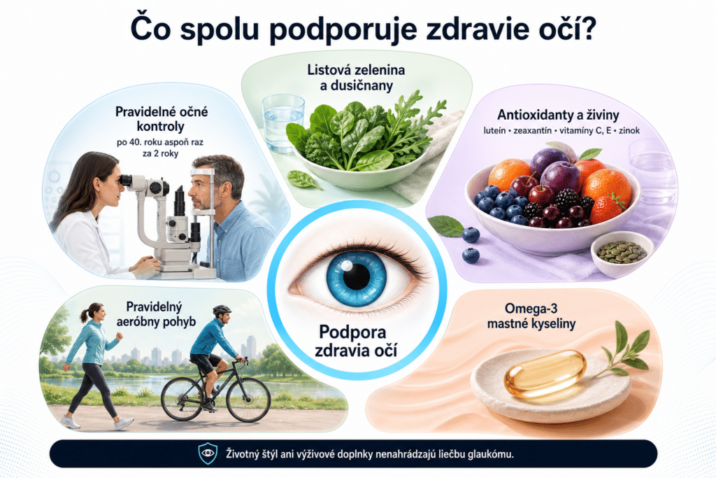 päť oblastí podpory zdravia očí: výživa, omega-3, pohyb a pravidelné očné kontroly